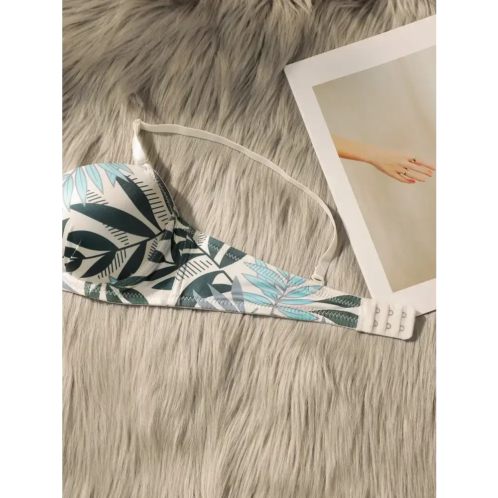 Ladies Summer Leaf Print Lingerie Set - The Lady's Haven Boutique