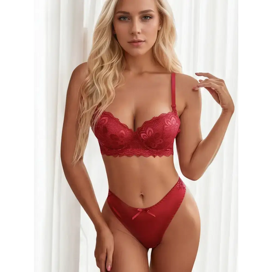 Ladies Two Piece Lace Lingerie Outfit - The Lady's Haven Boutique