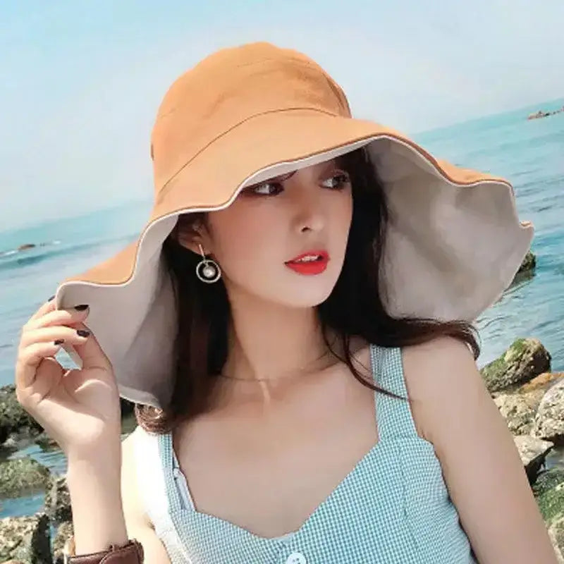 Brown UPF 50 sun protection hat for stylish outdoor wear by The Lady's Haven Boutique