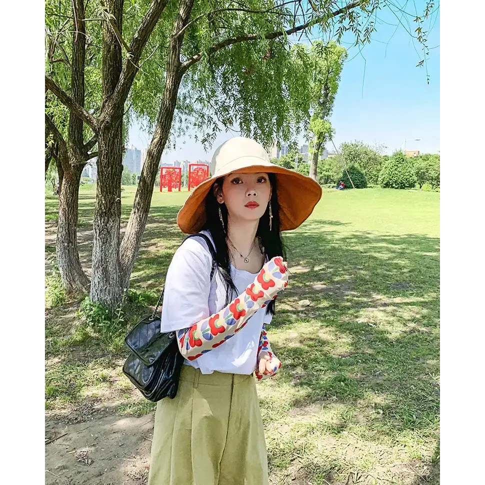 Fashionable UPF 50 sun protection hat with wide brim for effective sun safety outdoors