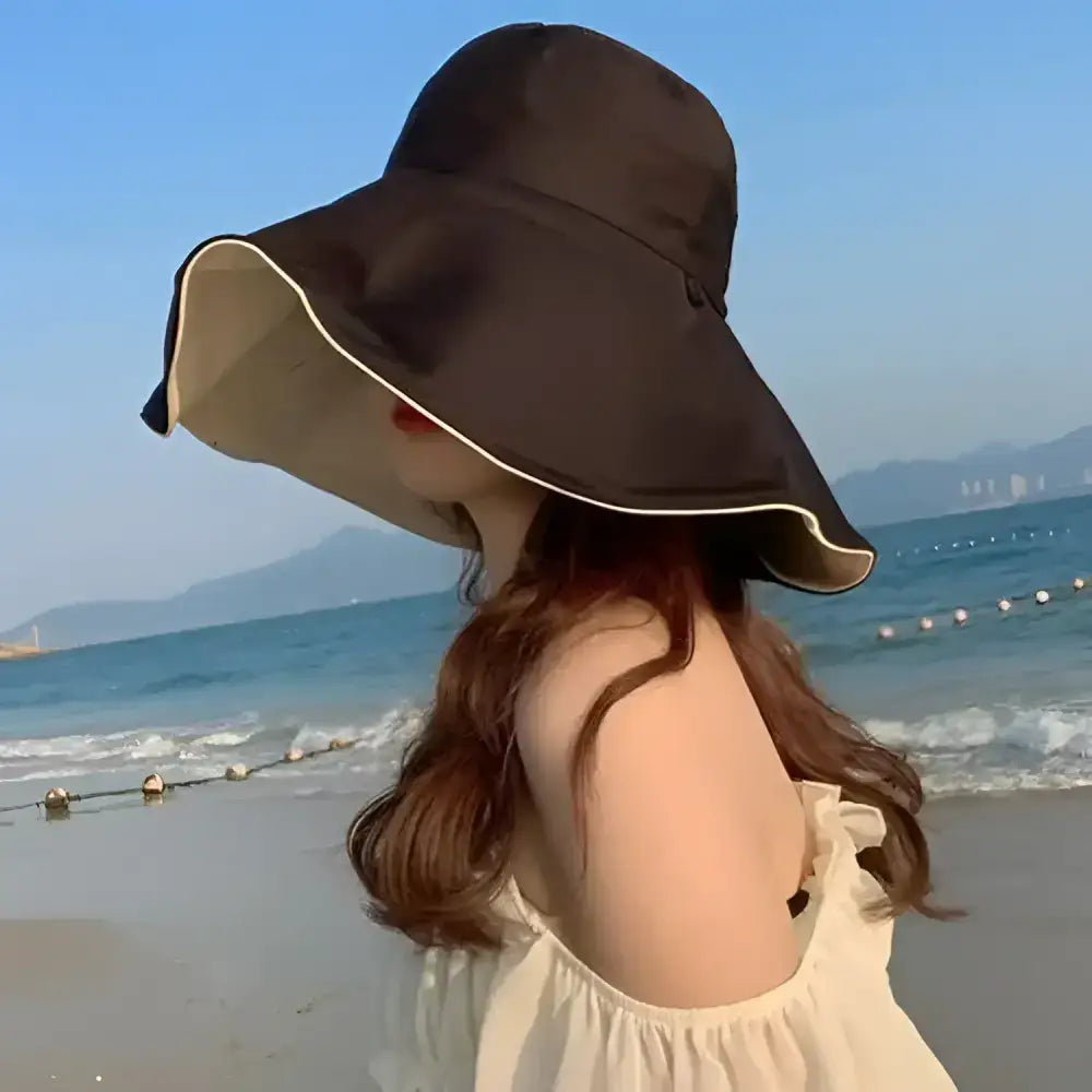 Wide Brim UPF 50  Sun Hat Women Anti-UV Protection Hiking Fisherman Cap Fold Summer Solid Beach Hat 2024 Double sided