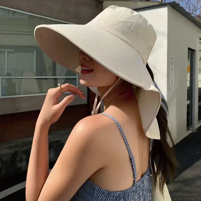 The Lady's Haven Boutique ladies UV sun protection bucket hat in beige, perfect for outdoor activities