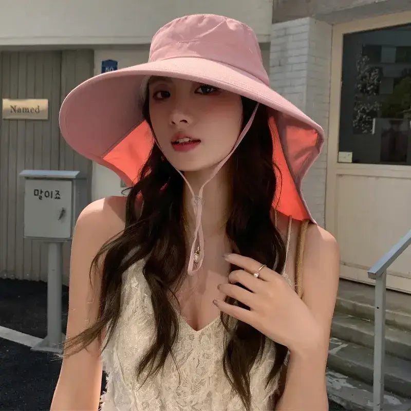 Ladies UV sun protection bucket hat in pink, ideal for summer outings and sun safety