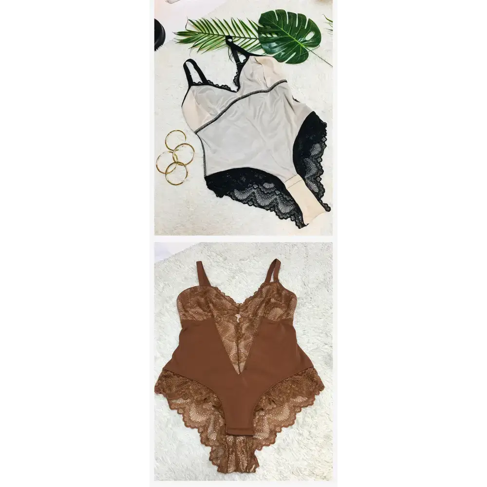 Lady's Spaghetti Strap Sexy Lace Bodysuit - The Lady's Haven Boutique