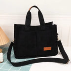 The Lady's Haven large capacity handbag in black with dual handles and adjustable strap for versatile use