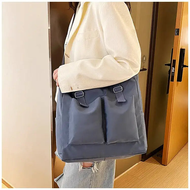 Stylish large capacity shopper handbag in navy, perfect for daily errands and outings