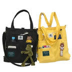 Versatile large capacity tote bag for women, available in black and yellow, perfect for daily use