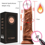 Large Telescopic Remote Vibrator made of liquid silicone, 21cm tall with rotating and heating features