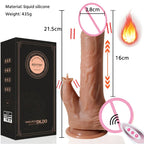 Large Telescopic Remote Vibrator in liquid silicone with realistic design and remote control features
