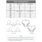 Size comparison chart with under bust and cup height measurements for leopard print push up bra