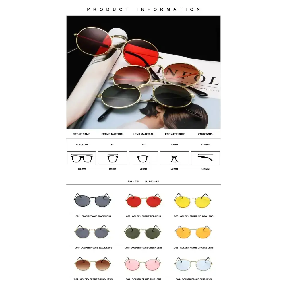 Luxury Designer Oval Sunglasses Women - The Lady's Haven Boutique