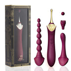 Luxury Interchangeable-Head Vibrator Gift Set featuring multiple heads for personalized pleasure