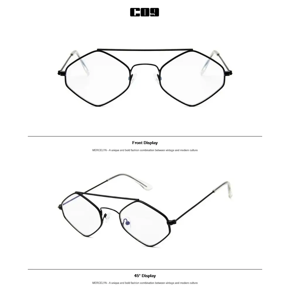 Stylish luxury ladies sunglasses with a metal frame and unique geometric design