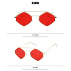 Luxury ladies sunglasses with a metal frame and striking red lenses for a stylish look