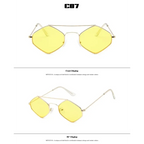 Luxury ladies sunglasses with a metal frame and yellow lenses for a stylish look