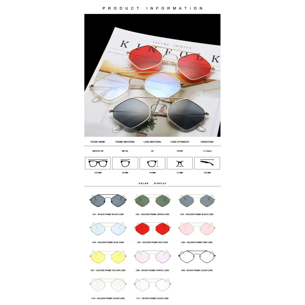 Luxury ladies sunglasses metal frame available in various colors and styles for a chic look