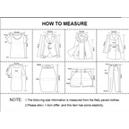Measurement guide for different clothing types including dresses for navy blue formal evening dress sizing