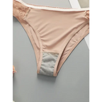 Beige lace and smooth fabric panty from wire support bra and panty set by The Lady's Haven Boutique