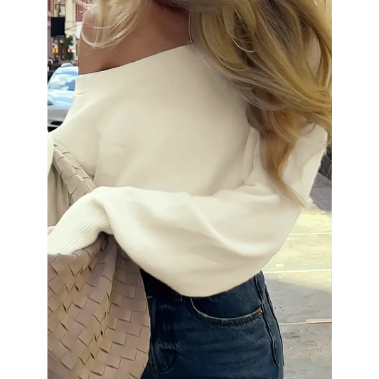 Off-Shoulder Knit Sweater – Plus Size - Sweaters - Plus Size