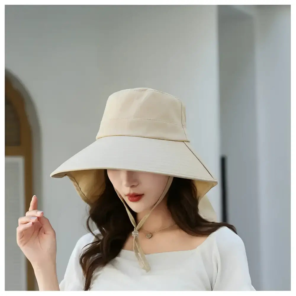 Outdoor Sun Bucket Hat for Women Girls Fishing Hat Wide Brim Bucket Hat with Neck Cover 50 + UPF Protection Safari Cap