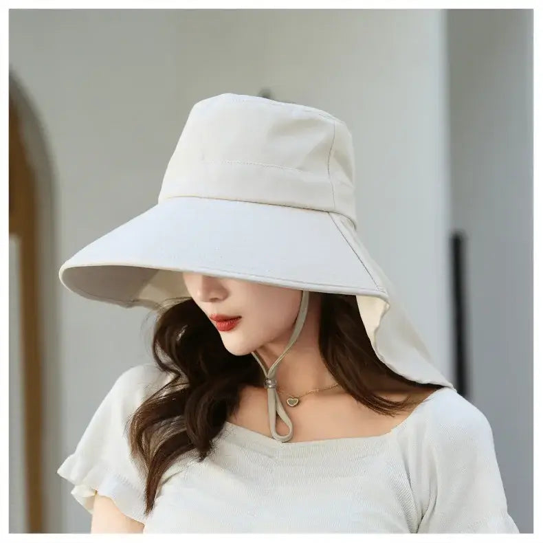 Outdoor Sun Bucket Hat for Women Girls Fishing Hat Wide Brim Bucket Hat with Neck Cover 50 + UPF Protection Safari Cap