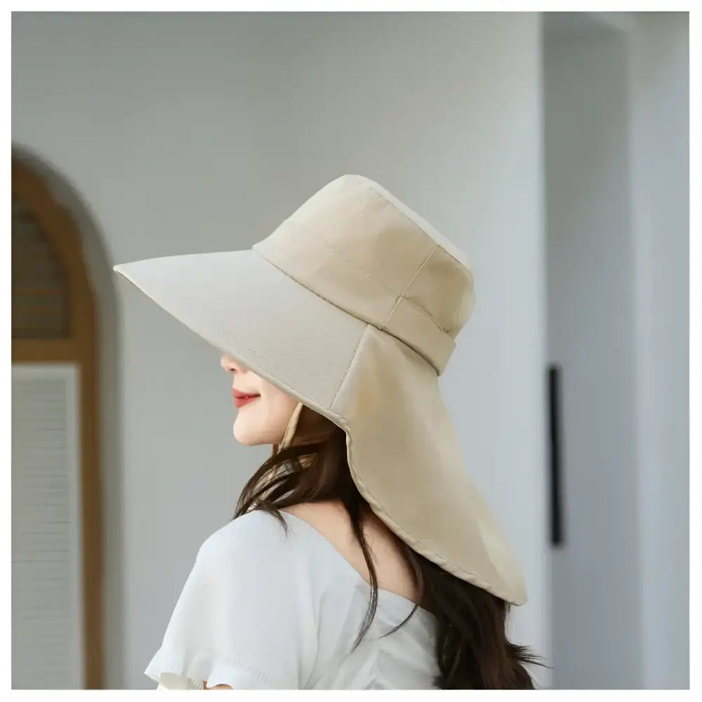 Outdoor Sun Bucket Hat for Women Girls Fishing Hat Wide Brim Bucket Hat with Neck Cover 50 + UPF Protection Safari Cap
