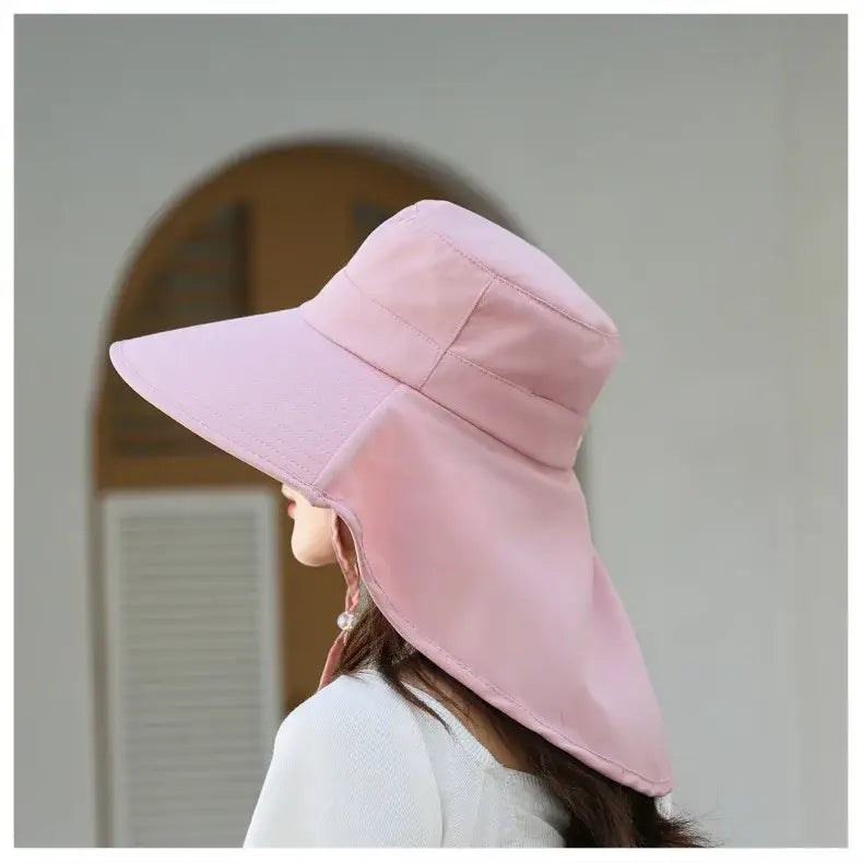 Outdoor Sun Bucket Hat for Women Girls Fishing Hat Wide Brim Bucket Hat with Neck Cover 50 + UPF Protection Safari Cap