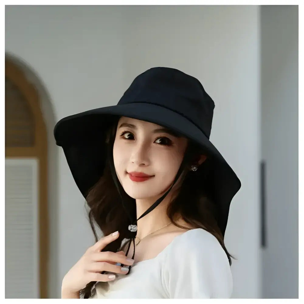 Outdoor Sun Bucket Hat for Women Girls Fishing Hat Wide Brim Bucket Hat with Neck Cover 50 + UPF Protection Safari Cap