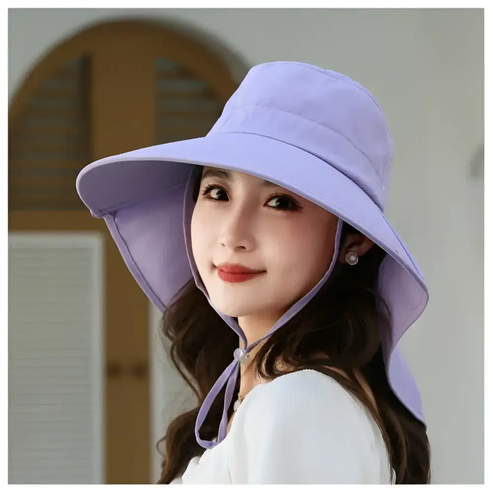 Outdoor Sun Bucket Hat for Women Girls Fishing Hat Wide Brim Bucket Hat with Neck Cover 50 + UPF Protection Safari Cap