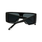 Chic black oversize fashion sunglasses with angular design for a bold look