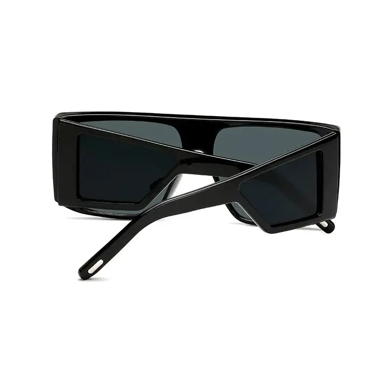 Chic black oversize fashion sunglasses with angular design for a bold look
