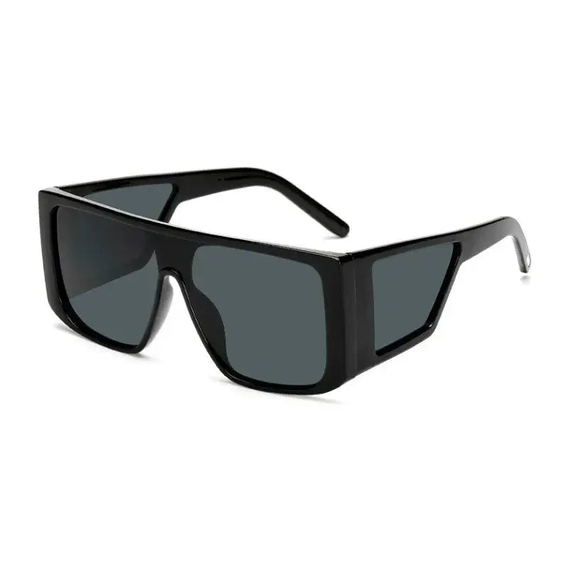 Stylish black oversize fashion sunglasses with a modern geometric frame for a bold look