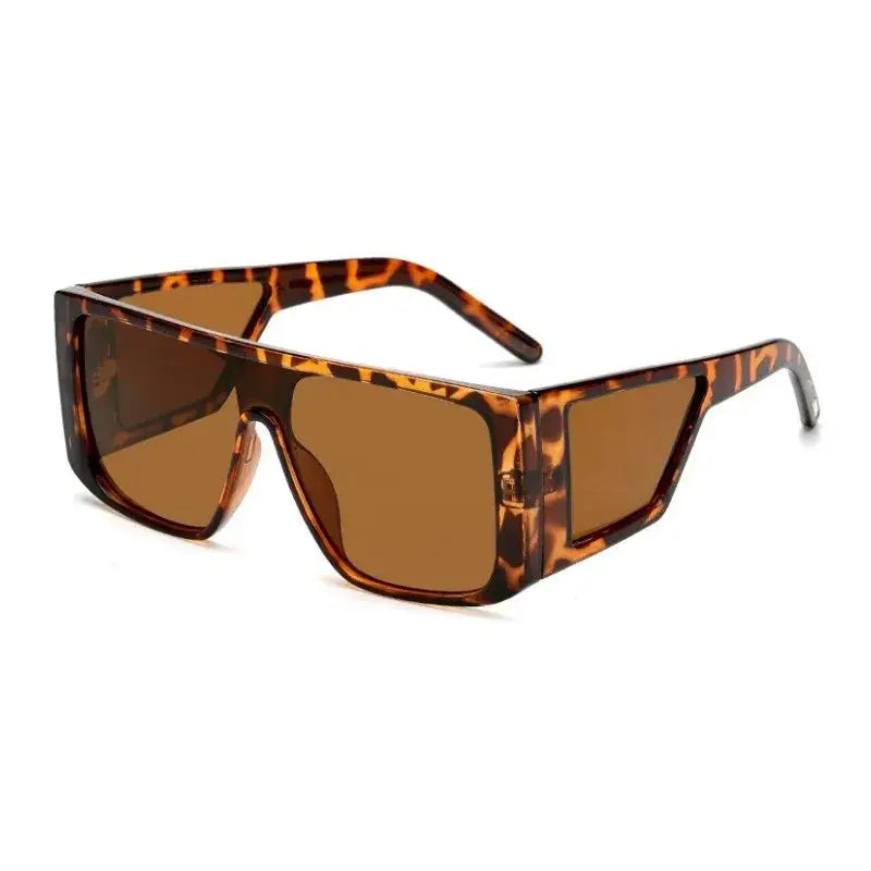 Trendy oversize fashion sunglasses in tortoiseshell pattern with brown lenses from The Lady's Haven Boutique