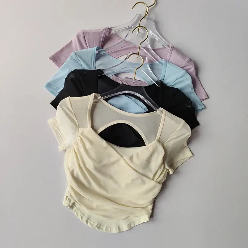 Padded Yoga Shirts for Women Various Colors - The Lady's Haven Boutique