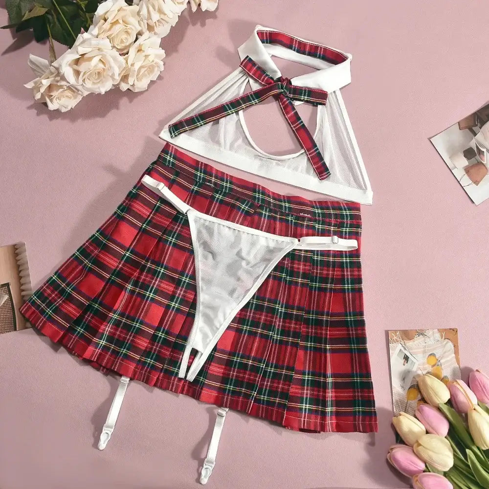 Plaid Schoolgirl Cosplay Set - Lattice / S - Costumes & Cosplay