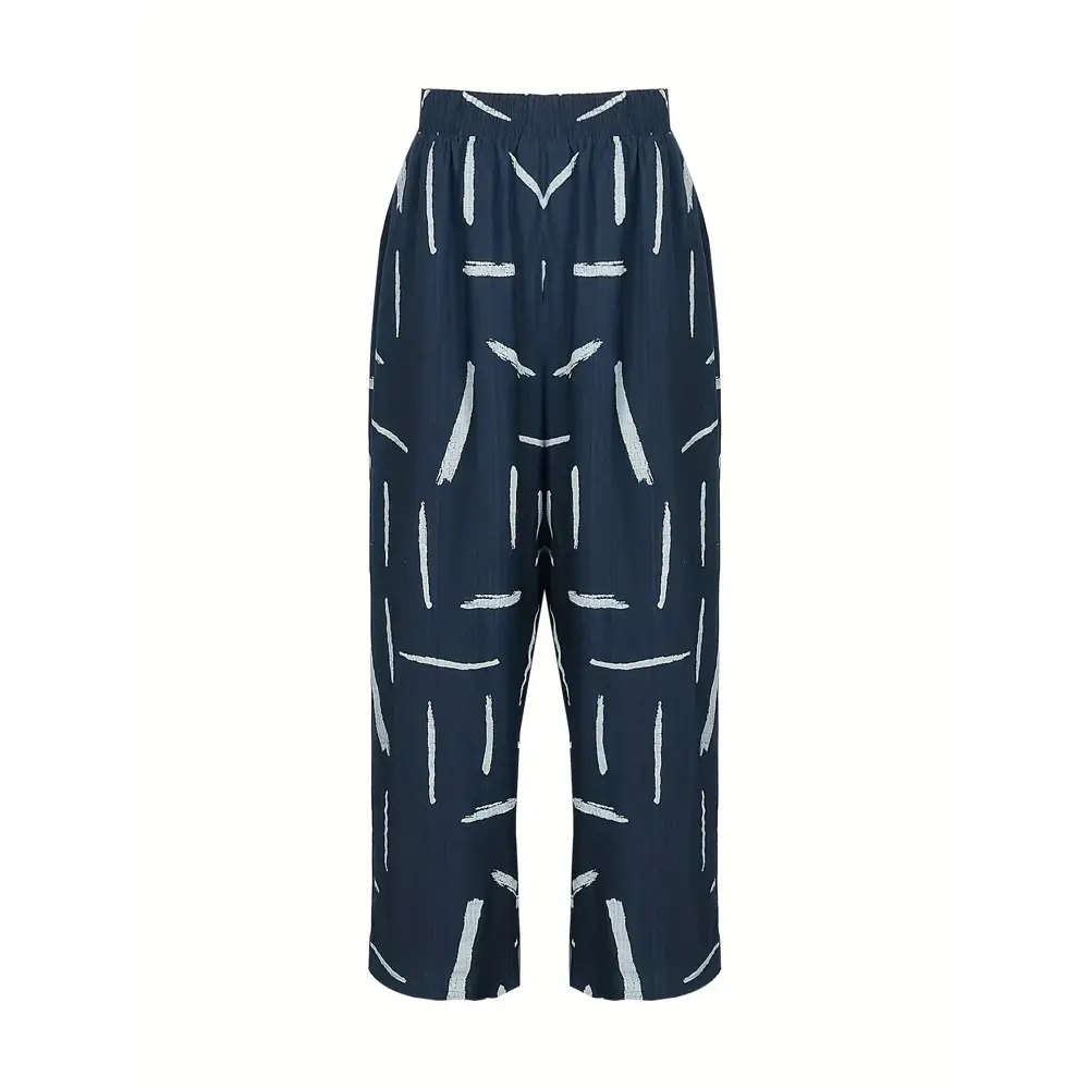 Plus Size 2025 Summer New Women’s Irregular Pattern Round Neck Short Sleeve Top Elastic Waist Trousers Basic 2 Piece Set