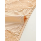 Beige plus size lace underwear for women featuring delicate lace and smooth fabric detailing