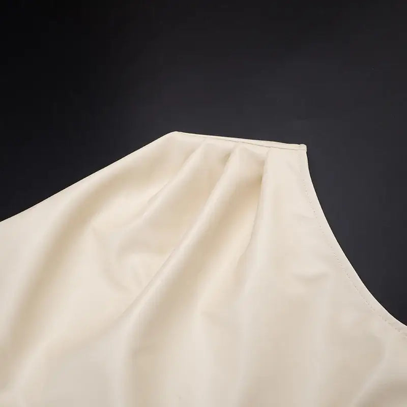 PU Leather Mini Dress – Sleeveless Ruched Clubwear - Mini Dresses