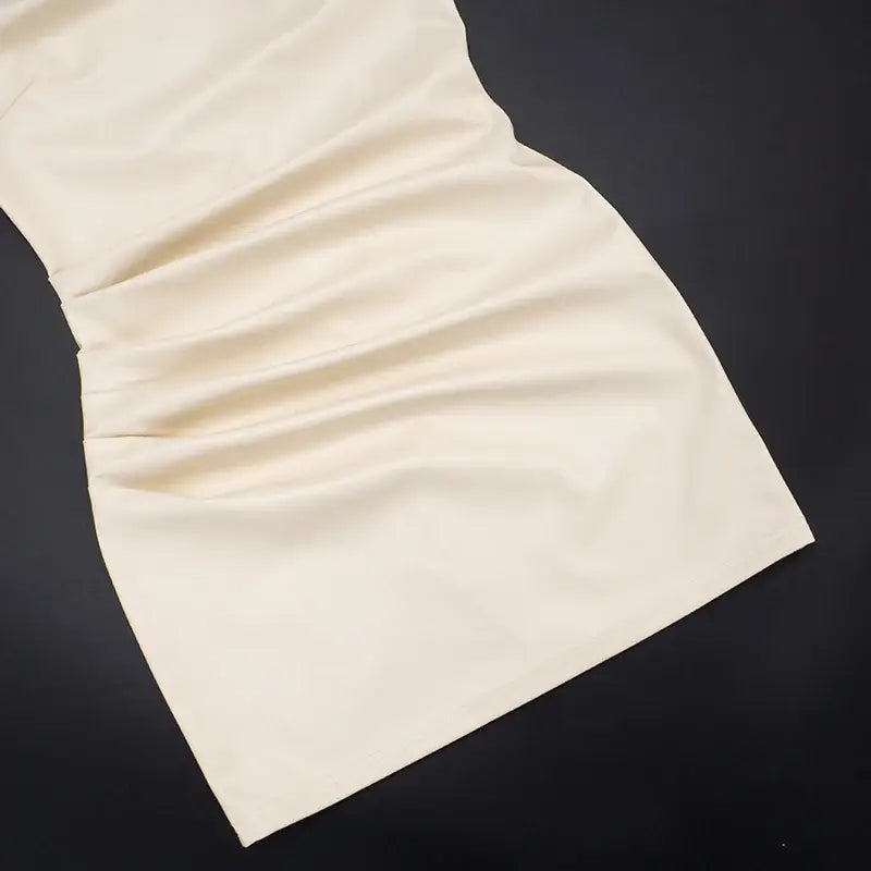 PU Leather Mini Dress – Sleeveless Ruched Clubwear - Mini Dresses