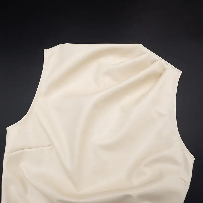 PU Leather Mini Dress – Sleeveless Ruched Clubwear - Mini Dresses