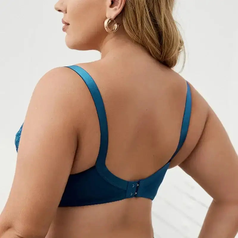 Pure Color Cotton Bras for Women Underwire Bra with Hoops Full Cup Lace Bralette Sizes 85D to 110D - The Lady's Haven Boutique