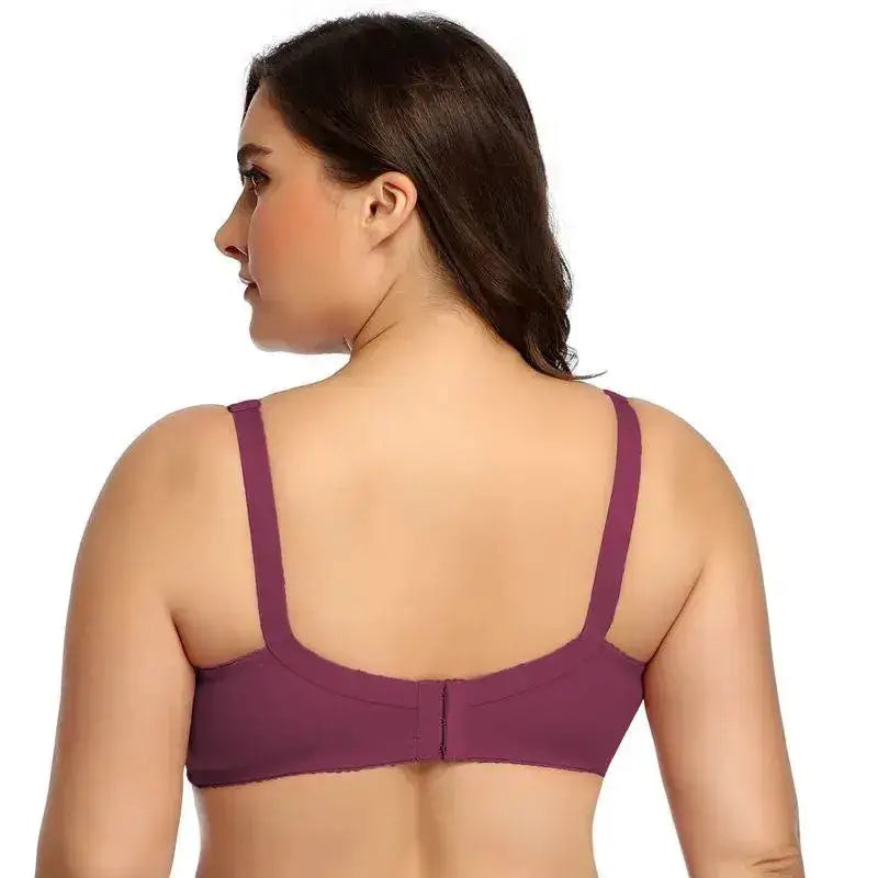 Pure Color Plain Large Size Bra with wire for women non-padded bralette for big breast C D E F cup bras