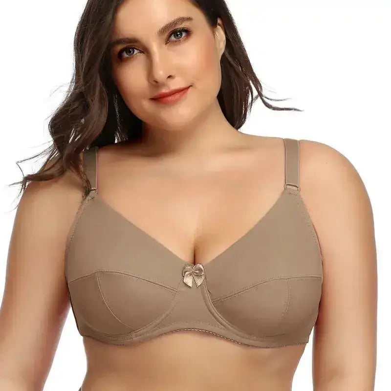 Pure Color Plain Large Size Bra with wire for women non-padded bralette for big breast C D E F cup bras
