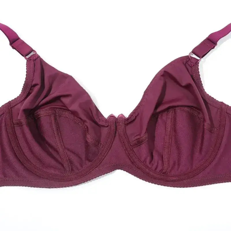 Pure Color Plain Large Size Bra with wire for women non-padded bralette for big breast C D E F cup bras