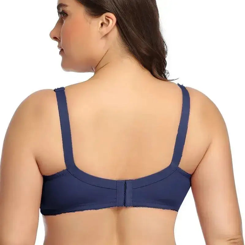 Pure Color Plain Large Size Bra with wire for women non-padded bralette for big breast C D E F cup bras
