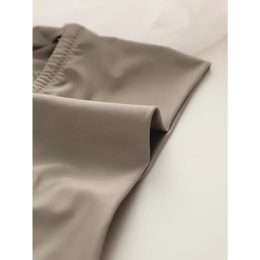 Close up of taupe fabric detail on push up bralette no underwire from The Lady's Haven Boutique