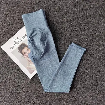 Soft blue push up leggings for women, designed for comfort and style during workouts