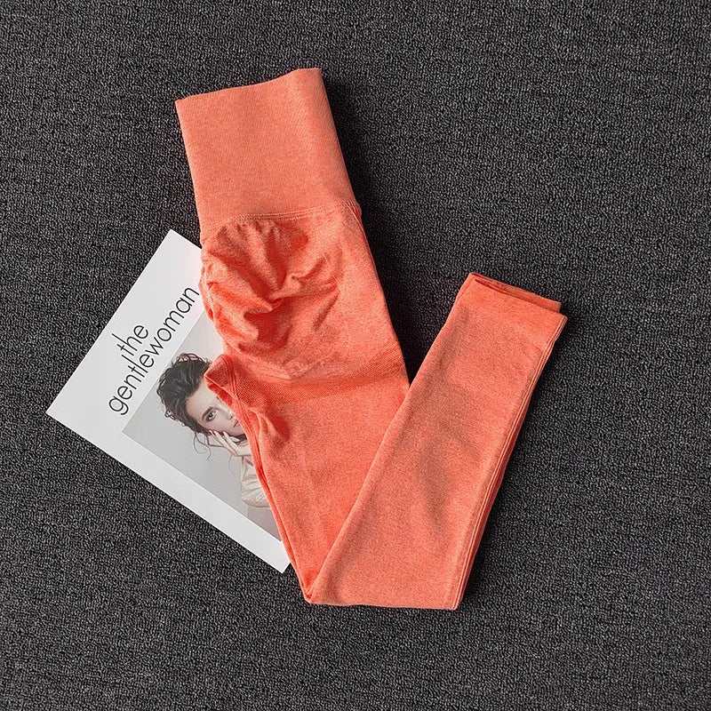 Coral push up leggings for women featuring a flattering design and soft fabric