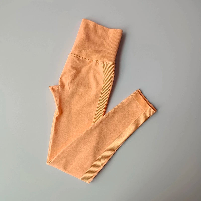 Peach Push Up Leggings for Women with High Waist Design and Stretchy Fabric