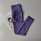 Purple push up leggings for women featuring a unique design at the waist from The Lady's Haven Boutique